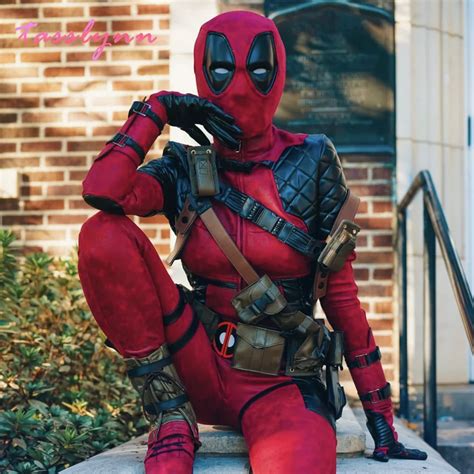 Lady Deadpool Cosplay Female Costume Wade Winston Wilson Bodysuit Deluxe Full Set Leather