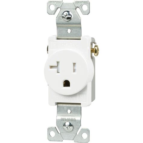 Eaton 20 Amp Tamper Resistant 2 Pole Single Receptacle With Side Wiring