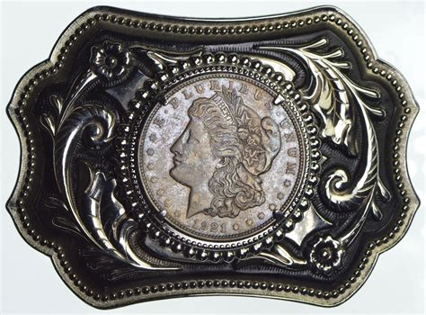 Large And In Charge 1921 Morgan Silver Dollar Belt Buckle Property Room