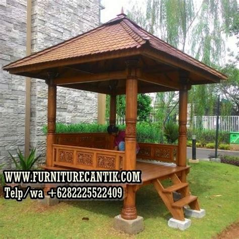Selain penting untuk menyangga beban, tiang teras yang ukurannya tidak sesuai bisa membuat lahan menjadi sempit. Gazebo Model Minimalis Buat Taman | Haidi Jati Furniture