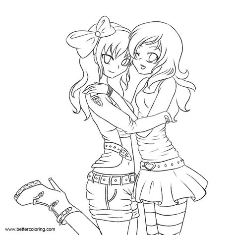 Bff Coloring Pages Line Drawing By Anime Nc Free Printable Coloring