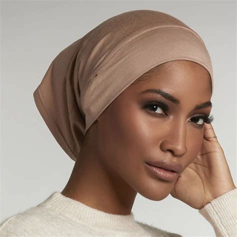 Muslim Women Under Scarf Stretch Jersey Inner Hijabs Caps Round Front Under Hijab Cap Islamic