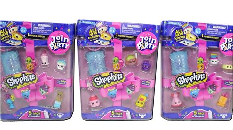 Shopkins Season 7 Join The Party Three 5 Packs Unboxing Toy Review With