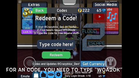 code how to get 25 free gems roblox flood escape 2 conor3d