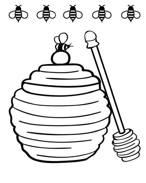 1 2 see all winnie the pooh coloring pages. Bees and Honey Pot Coloring Page | Mama Likes This