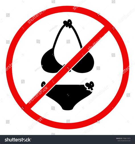 No Swimsuit Icon Modern Silhouette Style Stock Vector Royalty Free 1708617673 Shutterstock