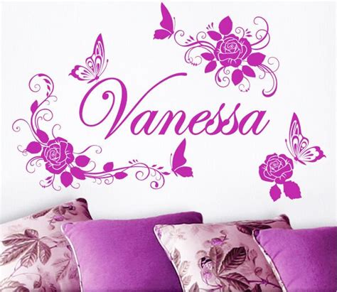 2016 Hot Flower Personalized Name Vinyl Butterfly Room