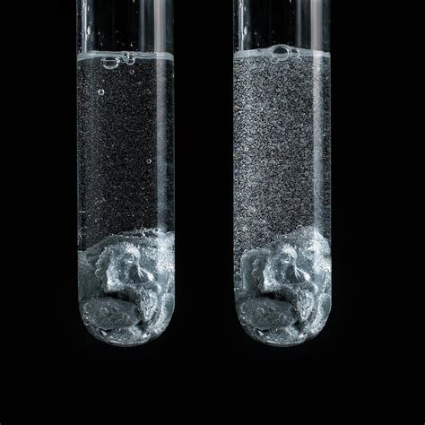 In the third reaction (hydrochloric acid with calcium carbonate) the resulting solution was clear. Zinc Reaction With Strong And Weak Acid Photograph by ...