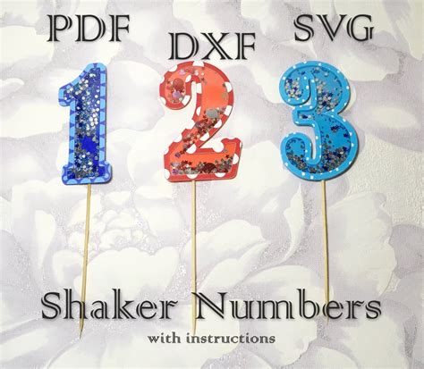 Shaker Numbers Cake Toppers Party Decoration Svg Pdf Dxf Cake