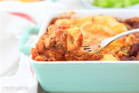 What to do with leftover cornbread? Leftover Chili Cornbread Casserole Recipe - Lydi Out Loud