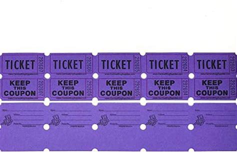Rmix 100 Purple Raffle Tickets Double Roll 5050 Carnival Fair Split