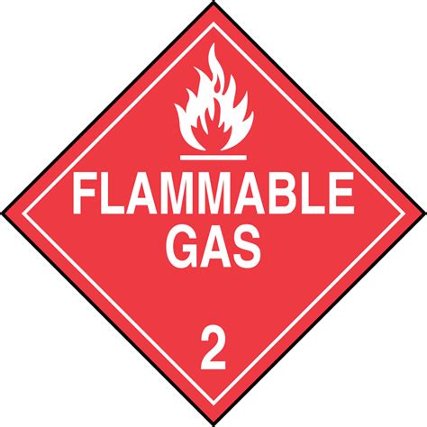 Hazard Class 2 Gases Flammable Gas DOT Placard MPL202