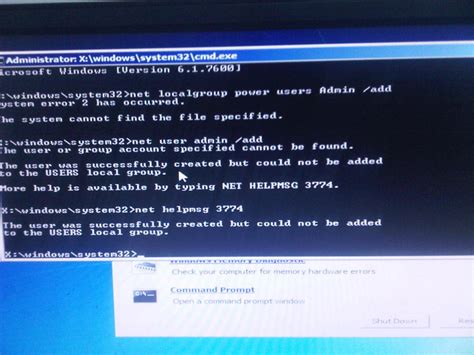 Windows 7 Net User Admin The User Was Successfully Created But