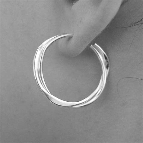 Solid Sterling Silver Interwoven Hoop Earrings By Otis Jaxon Silver