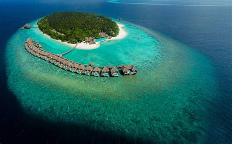 Dusit Thani Island Maldives Luxurious Resort Baa Atoll Beach Aerial