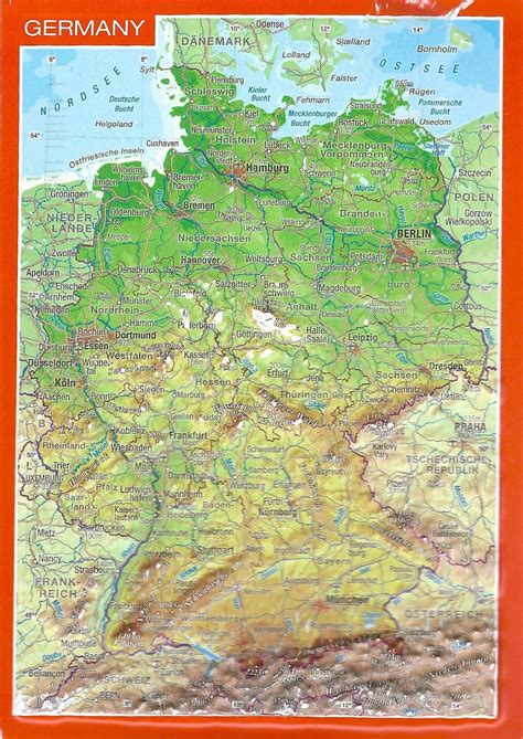 My Favorite Postcards A Raised Topography Map Of Germany