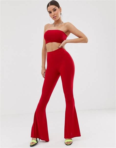 Fashionkilla Flared Pants In Red Asos