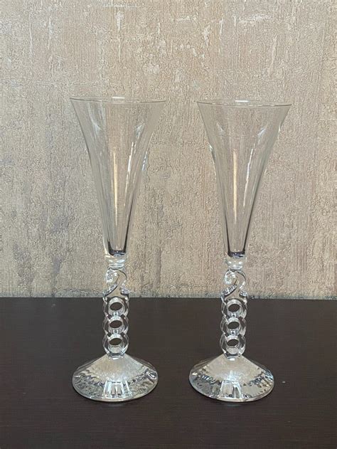 2 Millennium 2000 Cristal D Arques Collectible Champagne Flutes New Year Toast Ebay