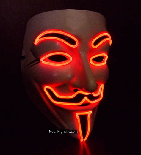 Glowing V For Vendetta Guy Fawkes Mask Battery By Neonnightlife