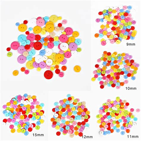 50100pcs Multi Sizes Round Resin Mini Tiny Buttons Sewing Tools