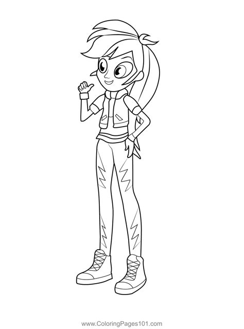 Rainbow Dash Human My Little Pony Equestria Girls Coloring Page For