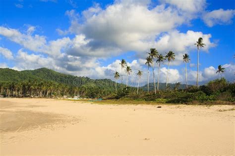 Landscape The Beach Of Nacpan The Island Of Palawan Stock Photo
