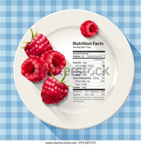 Vector Nutrition Facts Raspberries On White Stock Vector Royalty Free