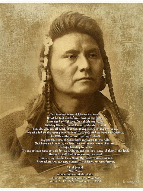 Chief Joseph Of The Nez Perce Poster By Irisangel Redbubble