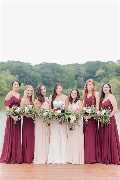 A Romantic Burgundy And Blush Wedding In New Jersey Burgundy And Blush Wedding Pink And