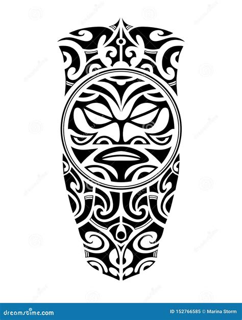 Tattoo Sketch Maori Style For Leg Or Shoulder Stock Vector