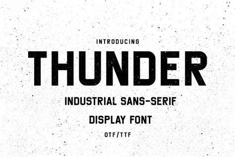 Thunder Industrial Typeface Stunning Display Fonts Creative Market