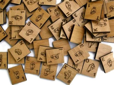 American Sign Language Scrabble Style Tiles Set Of 10 Random Etsy
