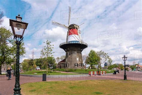 Molen De Valk In Leiden 18th Century Windmill And Museum Leiden South Holland The