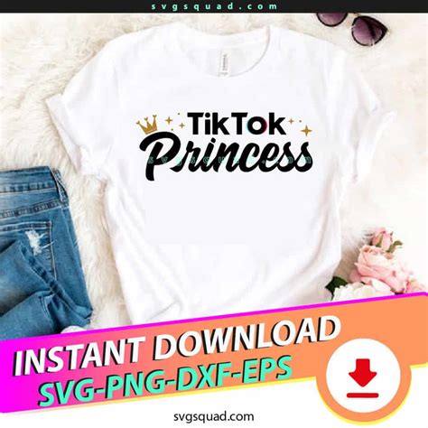 Tiktok Princess Svg Png Eps Dxf Machine Cut File Instant Download