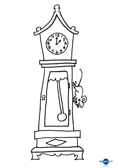 Hickory Dickory Dock Coloring Page Printable Coloring Pages Clock Template Free Online