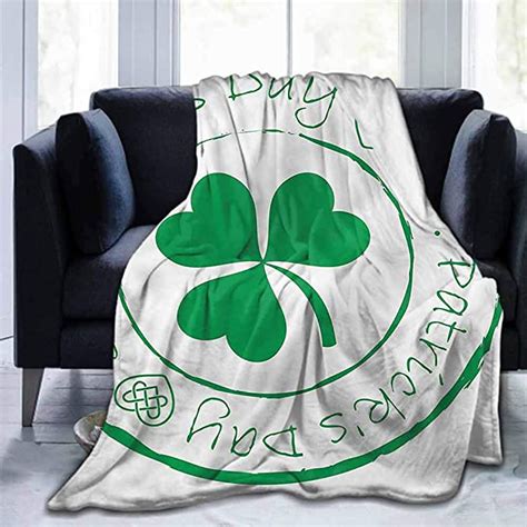 Dsdsgog Flannel Blankets Home Cute Soft St Patricks Dayirish Shamrock70x90 For