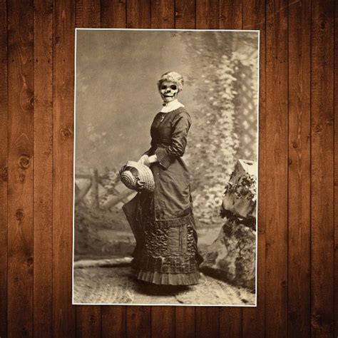 Skeleton Lady 12x18 Vintage Photos Vintage Halloween Creepy