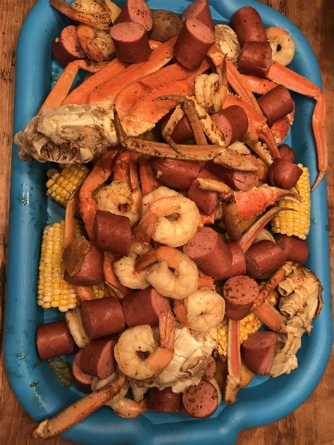 Cajun Shrimp And Crab Boil With Corn Potatoes And Sausage Shrimp