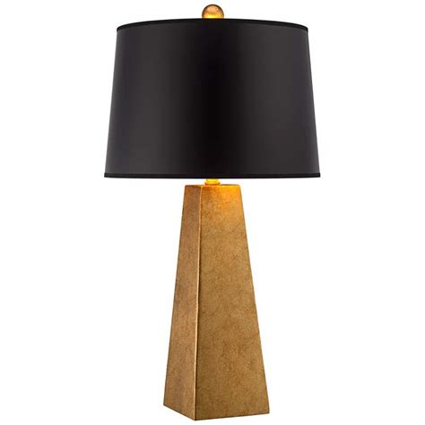 24.75 matte white swan gold leaf table lamp w/white fabric drum shade. Possini Euro Design Gold Leaf Obelisk Table Lamp - #X1595 ...