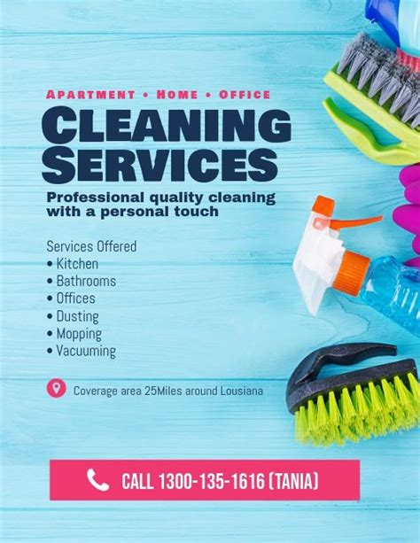 House Cleaning Services Flyer Poster Template Cleaning Services Prices