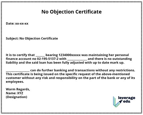 No Objection Certificate 01 Leverage Edu