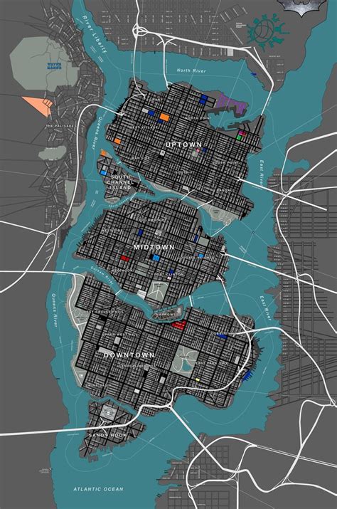 Map Of Gotham City United States Map