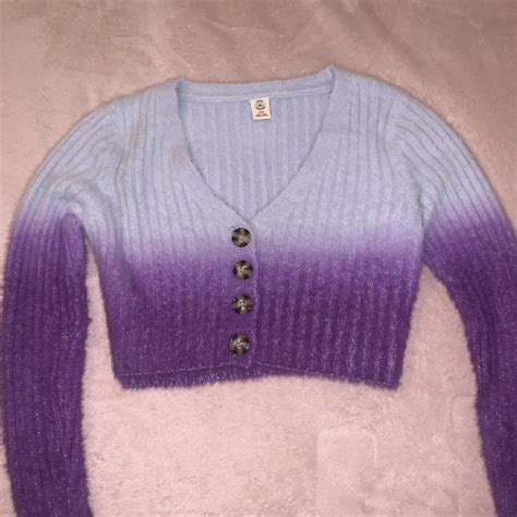 Urban Outfitters Womens Purple And Blue Cardigan Depop