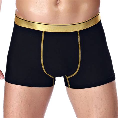 new solid color breathable sweat absorbing sexy men s boxers modal cotton fashion casual men s