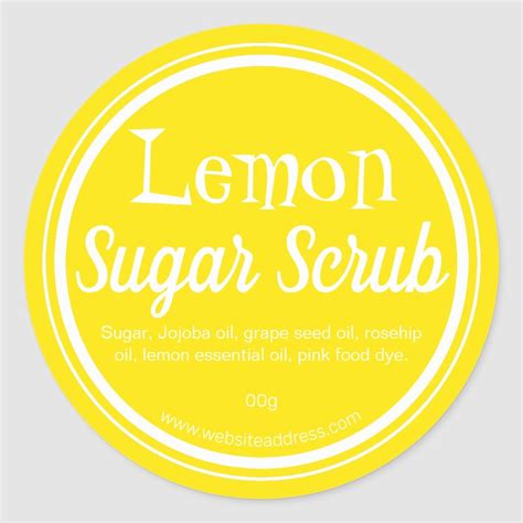 Sticker Label For Handmade Lemon Sugar Scrub In 2021