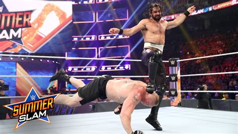 Wwe Summerslam Seth Rollins Vs Brock Lesnar Wwe Universal Title