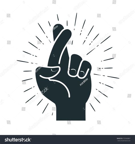 Fingers Crossed Hand Gesture Lie On Stock Vector Royalty Free