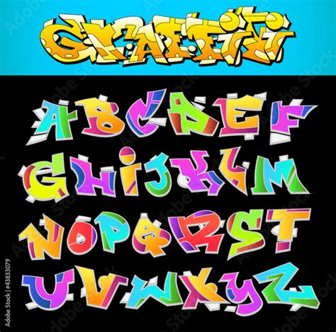 Vecteur Stock Graffiti Font Urban Art Alphabet Adobe Stock