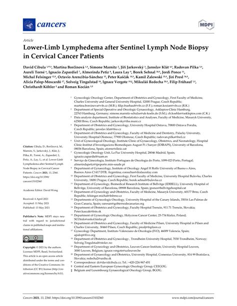 Pdf Lower Limb Lymphedema After Sentinel Lymph Node Biopsy In