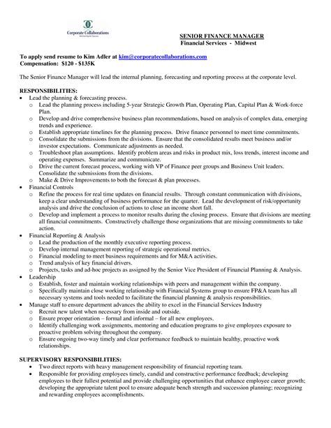 Senior Finance Manager Resume Templates At